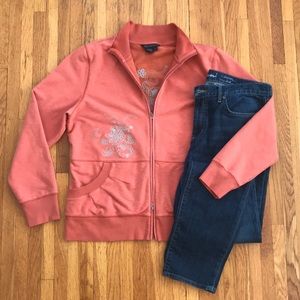 Royal Robbins embroidered double zip sweatshirt XL